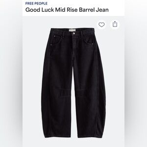 NWOT Free People Good Luck Mid Rise Barrel Jeans